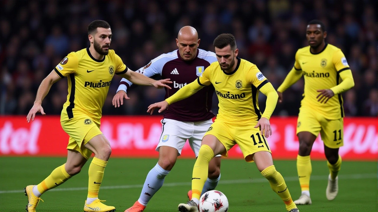 مالين يسجل هدفين ويُصَاب بObjects في فوز أستون فيلا على يونغ بويز بـ2-1 في يوروبا ليغ