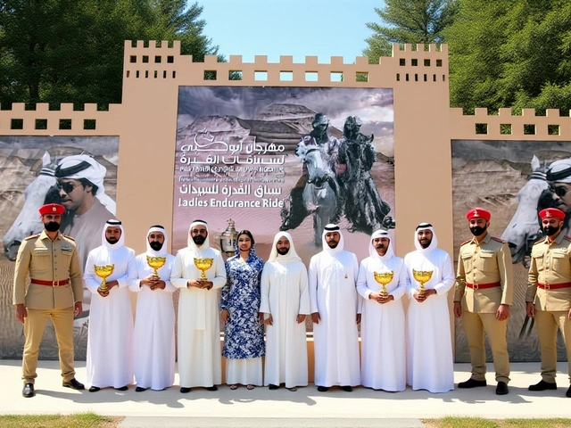 آية الكيومي تمنح اسطبلات الريف-العجبان لقب السيدات بمهرجان أبوظبي للقدرة