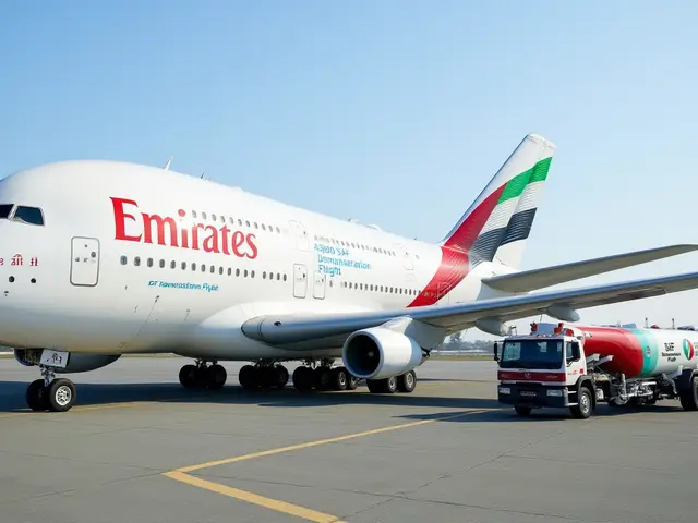 إمirates تسجل أول رحلة A380 بوقود مستدام 100% في دبي
