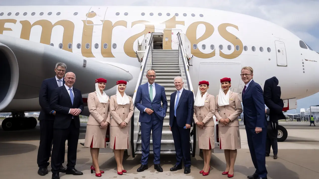 ميرتس يصعد على متن A380: صفقة طيران إماراتية بألمانيا