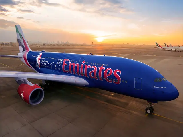 طيران الإمارات تُطلق طلاء NBA على طائرة A380 احتفاءً ببطولة الكأس