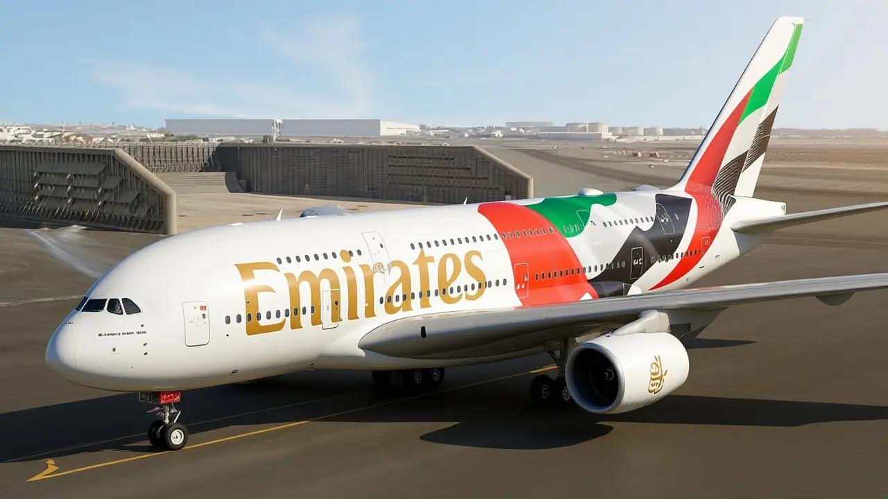 طيران الإمارات تُطلق "علم الإمارات الطائر" على عملاقة السماء A380