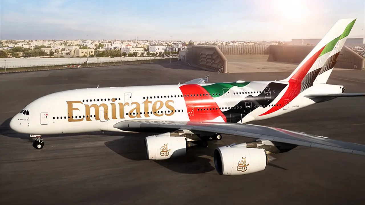 طيران الإمارات تكشف عن كسوة علم الإمارات على A380