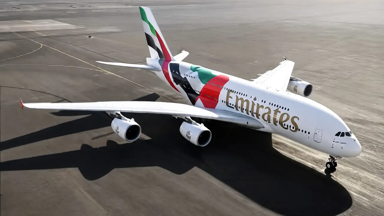 طيران الإمارات تُطلق كسوة علم الإمارات على A380